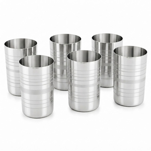 Premium Food Grade Stainless Steel Glass Shatterproof Metal Drinking <b>Cups</b> <b>Double</b> <b>Wall</b> Water Tumbler For Home And Kitchenware - Product Image 3