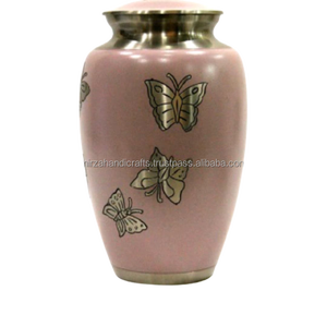 Urna de cremación conmemorativa con incrustaciones de mariposa de madre perla, urna funeraria de Metal para adultos, revestimiento de laca de alta calidad - Product Image 1