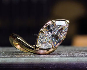 Igi/gia แล็บตัดเพชรวินเทจ14K สีเหลืองแหวนแต่งงาน/งานหมั้นใส่ได้ทั้งชายและหญิงสีขาวทองคุณภาพดีสำหรับงานปาร์ตี้ครบรอบ-คุ้มค่า - Product Image 1