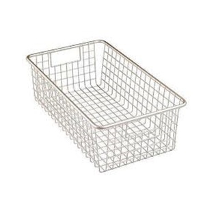 Handmade Metal Wire Storage <b>Basket</b> Black Simple Design <b>Stackable</b> Multi Purpose Neatening Organizer Metal <b>Basket</b> - Product Image 1