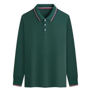Camisa Polo de Golf de Manga Larga, 100% Poliéster, Estilo Casual, con Solapa y Combinación de Colores, Estampado Ligero y Sólido, Venta al Por Mayor - Product Image 5