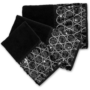 Set di Asciugamani da Bagno di Lusso Moderno, 3 Pezzi, Design Contemporaneo, Asciugamani Neri Luccicanti, Include Asciugamano per Mani e Asciugamano per Viso - Product Image 2