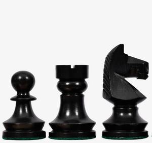 ตัวหมากรุกหรูหราแบบโรมาเนียและฮังการี ขนาด 3.8 นิ้ว ทำจากไม้เอโบนีและไม้บ็อกซ์วูด น้ำหนักสมดุล ราคาดีที่สุด - Product Image 4