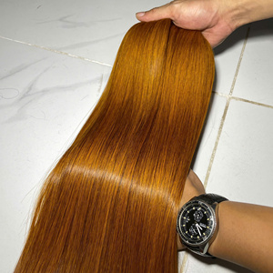 ราคาขายส่ง ผมเวียดนามแท้ เกรดพรีเมียม คุณภาพสูง เนียนตรงแบบไหม  แบบซุปเปอร์ดับเบิ้ลดรอน สำหรับผู้หญิง สีน้ำตาลแดง - Product Image 1