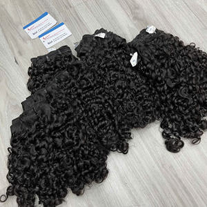 Mejor oferta de cabello natural de doble trama con rizos tipo pixie, cabello en trama 100% natural de alta calidad, extensiones de cabello vietnamitas. - Product Image 2