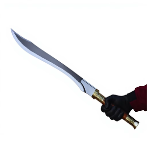 Cuchillo de hoja curva con mango de madera y detalles de latón, de un solo filo, precio de fábrica, espada de acero inoxidable en venta - Product Image 1