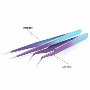 Eyebrow Tweezers Eyelash <b>Extensions</b> Stainless Steel Straight Curved Picker Manicure <b>Nail</b> Tweezers Forceps Pliers - Product Image 6