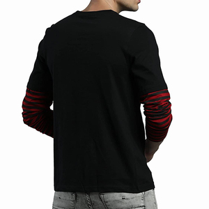 เสื้อยืดแขนยาวผู้ชายแบบมีเลเยอร์ สไตล์ลำลอง สตรีทแวร์ รับผลิตแบบ OEM แบรนด์ส่วนตัว เสื้อยืดสำหรับออกกำลังกาย - Product Image 2