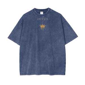 Camiseta de Algodón Oversize con Diseño Estampado para Hombre, Manga Corta, Cuello Redondo, Patrón de Letras Impresas, Estilo Casual - Product Image 4