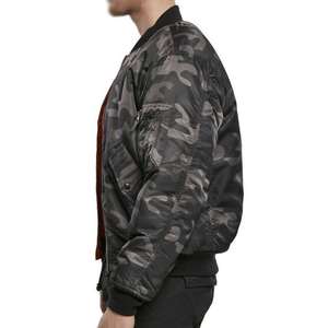 Chaqueta Bomber Clásica para Hombre, Forro Polar en la Parte Delantera, Tejido de Poliéster, Dobladillo Acanalado, Corte Regular, Estilo Casual Urbano, Secado Rápido, Transpirable, para Invierno - Product Image 2