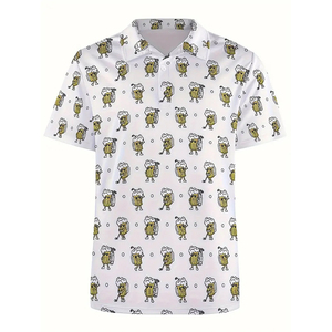 Chemise de golf pour homme avec impression graphique personnalisée, vêtements décontractés à manches courtes pour l'extérieur, meilleur produit, polos imprimés pour homme - Product Image 1