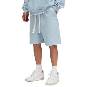 Pantalones Cortos de Felpa con Cordón Ajustable y Logotipo Personalizado para Hombre, 100% Algodón Transpirable, Cintura Media, Estilo Urbano Vintage Ecológico - Product Image 1