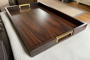 Natural Wooden Serving Tray with Classic Look Enhances Serving and Home <b>Decor</b> Durable - Product Image 3