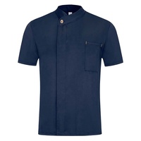 Veste de chef pour homme à manches longues et courtes, noire, en polyester, uniforme de restaurant et de bar, fermeture à boutons, tissu tissé, uniformes personnalisés