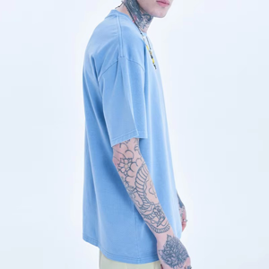 T-shirt uni tendance pour hommes, léger, en coton respirant, col rond, manches courtes, décontracté, élégant, confortable, à porter au quotidien - Product Image 4