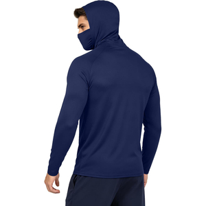 Camisa de Pesca con Capucha de Manga Larga para Hombre, Color Azul Marino, Calidad Premium 2026, Protección Solar UPF 50 Anti UV, con Máscara, OEM ODM - Product Image 2