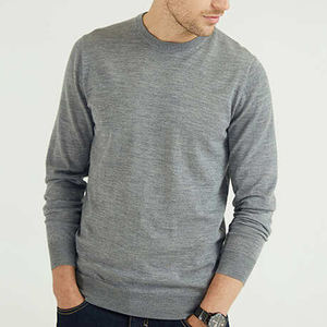 Pull en laine 100% pour homme, fabriqué sur mesure par un fabricant de haute qualité, col rond, tricoté, vêtement en maille pour homme - Product Image 4