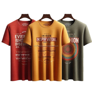 Camisetas de algodón de punto informales para hombre de 160-220 gramos, logotipos y eslóganes inteligentes personalizados, marca impresa en Jersey liso, en blanco - Product Image 3