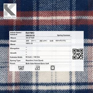 Camisa de Franela para Hombre, 100% Algodón, 205 g/m², a Cuadros, Sarga 2/2, Manga Larga, OEM, ODM - Product Image 5