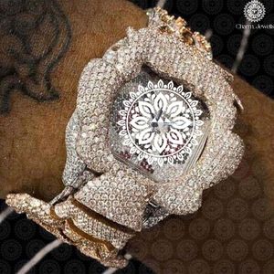 Charm_Jewells Montre de luxe pour femmes, boîtier irrégulier, cadran en pierres précieuses, mouvement à Quartz analogique, fermoir pliant, 38mm - Product Image 5