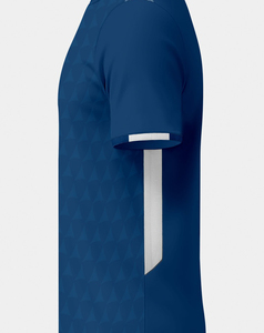 Camiseta de Fútbol Ligera para Hombre, con Estampado Geométrico Azul, Manga Corta, Cuello Redondo, Absorbe la Humedad, Ajuste Atlético, Ropa Deportiva Sublimada - Product Image 5