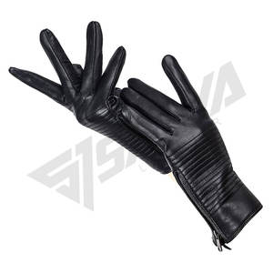 Guantes de Cuero de Invierno para Hombre y Mujer, Guantes Cálidos para Ciclismo y Conducción al Aire Libre, Negros, Venta al Por Mayor Transfronteriza - Product Image 1