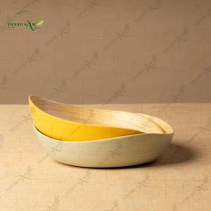 ชามไม้ไผ่แกะสลักลายเส้นโค้งมน  งานฝีมือจากไม้ไผ่ธรรมชาติ สำหรับการตกแต่งโต๊ะอาหารระดับพรีเมียม - Product Image 3