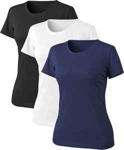 T-shirt d'été uni en coton biologique premium pour femme, écologique, respirant, à manches courtes, avec logo personnalisé - Product Image 1