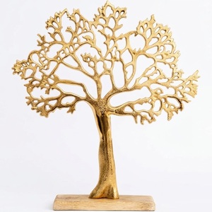 Handcrafted Aluminum <b>Tree</b> Of Life Sculpture Antique Rose Gold Finish Symbolic Home & Office Decor For Growth Prosperity - Product Image 3