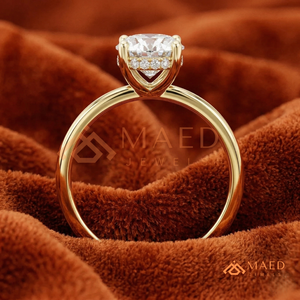 Gold Oval Cut <b>Solitaire</b> <b>Ring</b> for Women Luxury Engagement Style Sparkling Jewelry Gift Design - Product Image 2