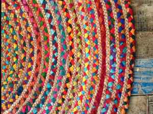 พรมปูพื้นน้ำหนักเบาและพับเก็บได้ ทำจากปอกระเจาและผ้าฝ้าย บุนวมและซักทำความสะอาดได้ เหมาะสำหรับห้องนอนและห้องนั่งเล่น - Product Image 2