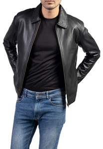 <b>Men</b> Classic Leather <b>Jacket</b> Genuine Leather Casual Outdoor Zip Front Comfortable Regular Fit Fashion Outerwear Winter Breathable - Product Image 5