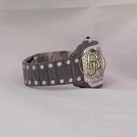 Briva Business Luxury Square Montre pour homme analogique entièrement sertie de diamants, bracelet en acier inoxydable, mouvement à quartz, verre étanche