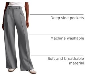 Premium Unisex Classic Wide Leg <b>Office</b> <b>Skirt</b> Tailored High Waist Comfortable Professional Wear Polyester/Cotton Summer - Product Image 6