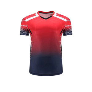 Wholesale Custom Sublimated Men's V Neck Tennis <b>Athletic</b> Jersey Graphic Badminton Jersey Breathable Sportswear OEM - Product Image 2