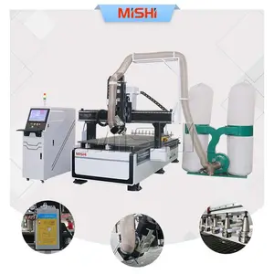 MISHI Wood Router Machine 3 Axis 1325 Atc Cnc Wood Router 8''x4'' Auto Tool Changer Woodworking Cutting Slotting Machine