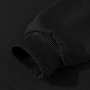 Custom Autumn Warm Fleece <b>Black</b> Color Hoodies <b>Mens</b> Pullover Sweatshirts Solid Hip Hop <b>Men</b> Private Label Hoodies Streetwear - Product Image 5