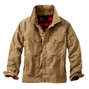 Chaqueta de Lona Transpirable para Hombre, Estilo Casual, Corte Regular, con Botones, Tallas Grandes, Ropa de Trabajo, Logotipo Frontal - Product Image 1