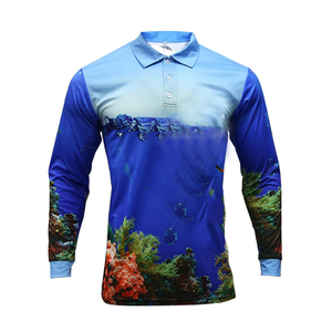 เสื้อโปโลผ้าซาตินถักสำหรับผู้ชายแบบไม่มีปก ดีไซน์กันแดด UPF 50+ แห้งเร็ว ระบายอากาศได้ดี แขนยาว ราคาขายส่ง รับผลิตตามแบบ - Product Image 2