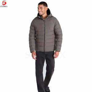 Chaqueta con Capucha Ligera para Hombre, Rellena de Algodón, Resistente al Viento y al Agua, Acolchada, con Cierre Completo, Informal, para Invierno y Actividades al Aire Libre - Product Image 2