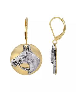 Orecchini con testa di cavallo in argento color oro |   2028 - Product Image 1