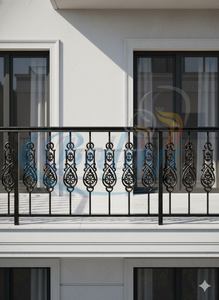 ราวระเบียงเหล็กหล่อแบบไร้กรอบทันสมัย ขัดทรายพ่นทราย ทนสนิม ตกแต่งสวยงาม รับประกัน 5 ปี - Product Image 2