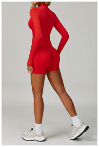 Shorts de yoga taille haute pour femmes avec logo avant, ensemble de yoga et de sport 5 pièces, veste zippée à manches longues et soutien-gorge de sport - Product Image 6