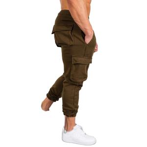 Men’s Jogger Sweatpants Autumn Casual Cotton Sports Trousers, Multi-Pocket Cargo Gym Fitness Track Pants OEM Service - Product Image 3