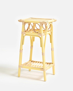 Charming <b>Rattan</b> <b>Bedside</b> Cabinet for Kids Woven Cane Nightstand with Open Shelf Natural Storage <b>Table</b> Cute Nursery Bedroom - Product Image 3