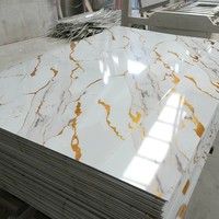 Panneau mural en PVC marbré résistant au feu et aux UV, imperméable, impression 3D, imitation marbre