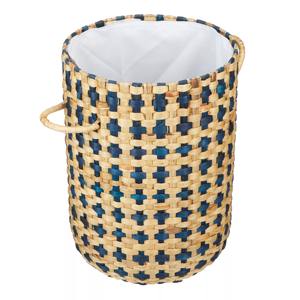 Panier à linge en jacinthe d'eau bleu marine, panier de rangement fait main, vente en gros, écologique, fabriqué au Vietnam - Product Image 2