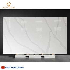 NV838 Perfect Mimic Marble Look Étanche Hospitalité Ingénierie Hôtel Calacatta Pierre de Quartz Artificielle Cuisine Plan de Travail Dalle - Product Image 2