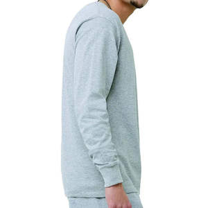 Camiseta de Manga Larga con Logotipo Estampado al por Mayor para Hombre, Camiseta de Algodón Lisa Unisex de Cuello Redondo y Manga Larga - Product Image 2