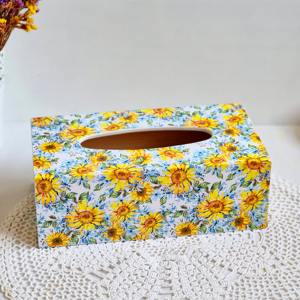 Boîte à mouchoirs en bois imprimée, best-seller, pour hôtels et spas de luxe, vente en gros - Product Image 6